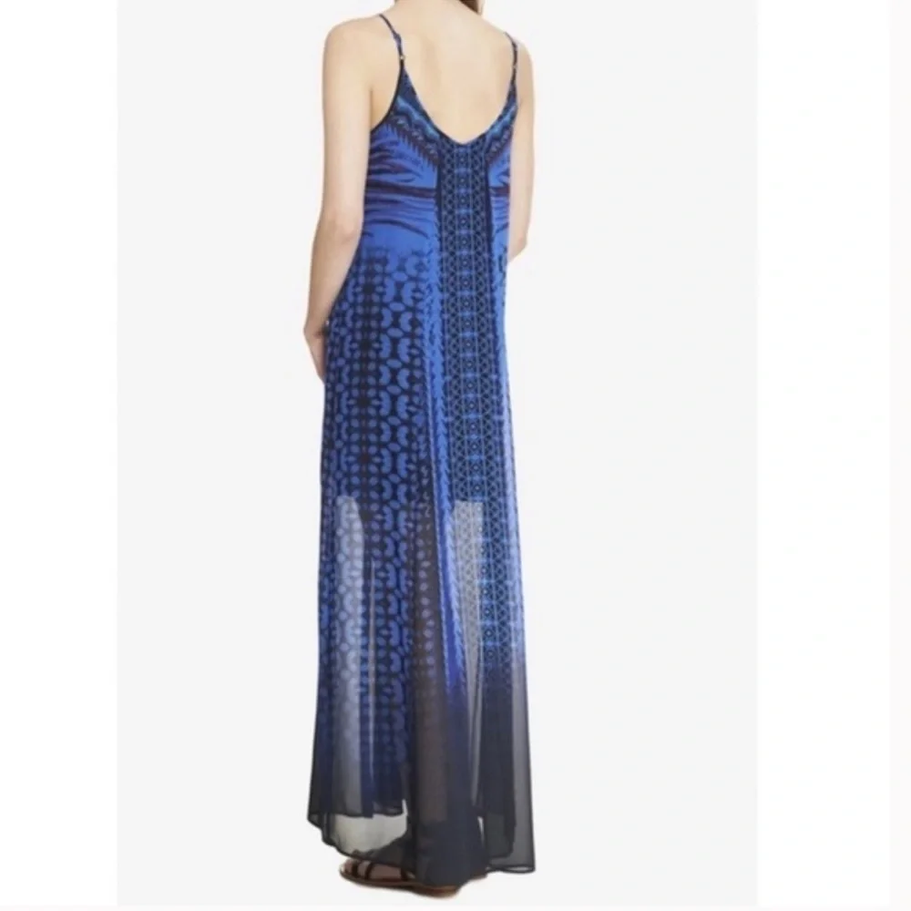 Express Black and Blue Patterned Maxi Dress. Size S